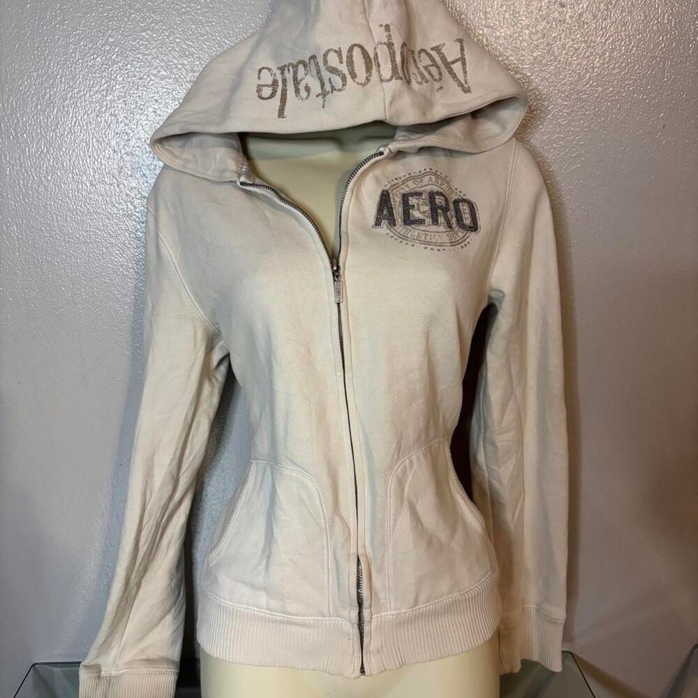 Y2K McBling Aeropostale 87 Zip-Up Hoodie — Size L